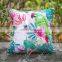 Tropical jungle Printed Soft Polyester Canvas Spun Outdoor Cushion Boudoir Pillow with Fringe for Home Sofa Couch