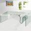 curved/bent modern type tempered glass coffee table