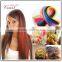 2015 New Fashion Ombre Clip In Hair Extensions Straight Gradient Colorful Hair Piece Cheap Synthetic Hair Pieces Multi-color