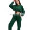 2021 European and American new women's cross-border casual fashion long-sleeved short top trousers sports two-piece suit women