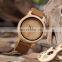 Original Wholesale Handcrafted Wood Watch Leather Bamboo Watch Man Japan Quartz Movement