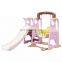 Hot sale plastic children toys kids baby indoor slide with swing set