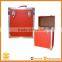 high quality red faux Leather LP Record carrier Case,red Vinyl lp flight box,professional faux leather DJ Flight case record box