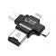 4 in 1 mini Pendrive Card Reader OTG Factory Price Type-C Usb for phone Android IOS magnetic Smart TF Card Reader