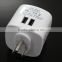 Fashion ROHS CE Approved Universal International Plug Adapter All in One 2 USB Port World Travel AC Power Charger Adaptor