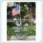 resin children garden statues with american flag