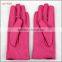 2016 ladies hot sale spring pink PU leather hand gloves with ring