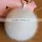 2016 Latest Fashion White Black 100% Real Fox Fur Pom Pom Girl Keychains