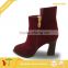 Cow Split Leather 2015 spring short high heel boots
