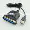 Manufacturer price nickel plated usb to male parallel printer cable