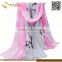 New Design Screen Printed Sheer Viole Scarf Polyester Scarf