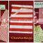 Red Stripes Printed Bag with Ribbon Drawstring