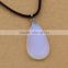 Drop shape Sea Opal Necklace, with Waxed Linen Cord & Brass, zinc alloy lobster clasp,