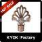 KYOK Fan shape classic crystal glass curtain finials,factory wholesale thickness 0.5mm curtain accessory metal curtain finials