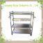 Multifunctional KD sturcture used library metal book cart steel trolley mobile book carts 2 tiers book ladder