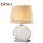 Modern decoration glass table lamp with Fabric Shade, gray/blue