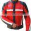 Mens Leather Motorcycle Jacket Red Black Motorbike