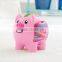 Hot design large pig shaped kids plastic money box toy/Make design cartoon animal kids plastic money box toy China factory