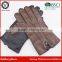 High Quality Brown and Black Twotone Gloves Hand Sewing Cashmere Lined Leather Gloves