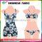 original design latest flower print ladies top bikini fabric