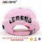 lovely pink 3d embroidery 6 panel baseball hat