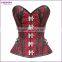 China Factory Price Steampunk Steel Boned Embroidered Brown Top Design Corset
