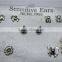 Mix Animal Style 5 Pairs/Set Antique Silver Stud Earrings