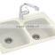 high back kitchen sink / acrylic stone kitchen sink,artificial stone double kitchen sink ,resin stone sink