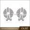 OUXI Britainic Style Rhudium Plated/gold Plated Stud Austrian Crystal Round Earrings 20897-1
