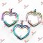 Rainbow Heart Glass Locket Pendant necklace wholesale floating glass locket
