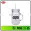 bpa free plastic double wall mason jar 18 oz with handle