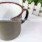 China wholesale 8cm antique enamel camping mug custom coffee travel mug with logo printing
