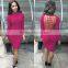 Autumn bodycon sexy women mesh long sleeve midi ladies winter one piece dress