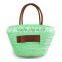 Colorful fashion handmade woven straw beach bag