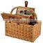 Wholesale Wicker Picnic Basket With Wine Bottle Holder