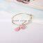 pink crystal quartz and tassel gold wire bangle natural stone gold wire bangle