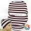 New Style Brown And White Striped Baby Car Seat Covers With Match Baby Cotton Caps Baby Infant Car Seat Canopy Cover