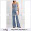 Wholesale Women Apparel Relaxed Wide-leg Belted Waist Shoulder Straps Chambray Jumpsuit(DQE0167J)