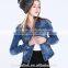 2016 latest korean style long sleeve designer jean jacket designs customized