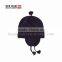 100% Soft Merino Wool Tasseled Earflaps Winter Beanie Hat