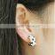 Graceful Black Leopard Spot Girls Earrings With Crystals