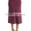 Wholesales Women's High Waisted A-Line Knit Stripe Midi Skirt