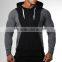 Custom Your Own Design Full Zip Hoodie Mens Contrast Stitching Hoodie Gym Wear Hoodie Men