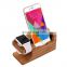 Custom family use wood office gift wood cell phone stand with good quality