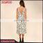 Fashion Summer Leopard Print Midi Dress Deep v Woman Dress