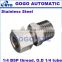 High quality Straight connectors quick coupler 3/8 BSP thread,O.D 1/4 tube adapter joint tubing fittings SUS304 stainless steel