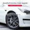 4 штуки колесных колпачков центрального ступичного узла для Tesla Model 3/X/S 2021 с эмблемой-стикером. Автомобильные аксессуары, колпачки для ступиц с гайками для Tesla Model 3. Диropship