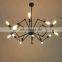 Black Metal Industrial Vintage Spider Design Pendant Light 12 Heads Foldable Chandelier