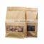 wholesale custom printed brown craft paper packaging bags / stand up zipper with square window