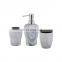 Low MOQ Trade Cute 4Pcs Press Kitchen Marble White Plastic Acrylic Bathroom Accessories Handmade Bath Set Wholesale